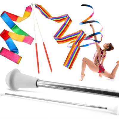 ribon baton with twirling baton