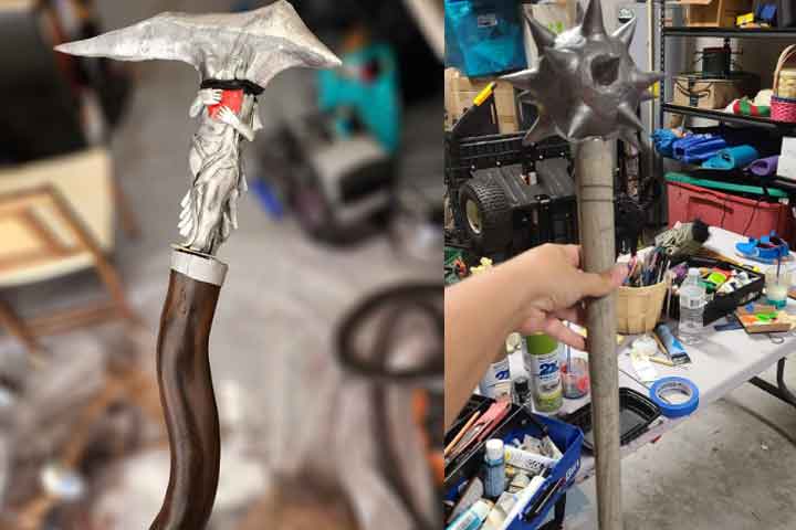 light weight costume props made with foam clay